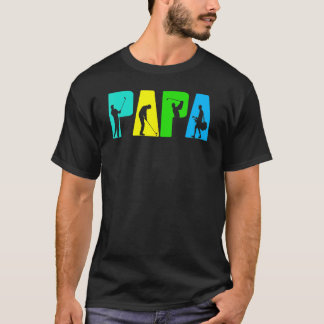 Retro Golfing Pappa Golfer Golf for Fars dag T Shirt