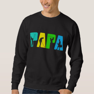 Retro Golfing Pappa Golfer. Golfgåvor till Far Lång Ärmad Tröja