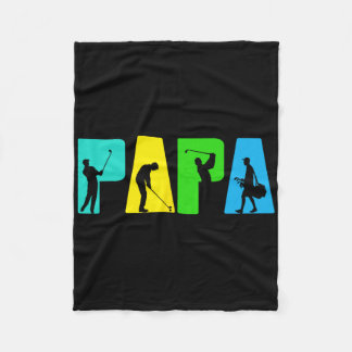 Retro Golfing Pappa Golfer Shirt. Golfpresenter fö Fleecefilt