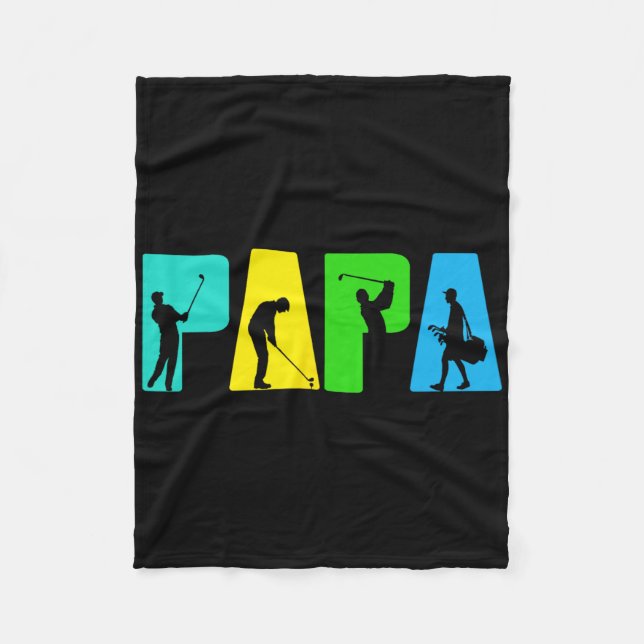 Retro Golfing Pappa Golfer Tröja. Golfpresent För  Fleecefilt (Framsidan)