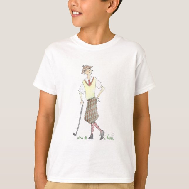 Retro golftröja t shirt (Framsida)