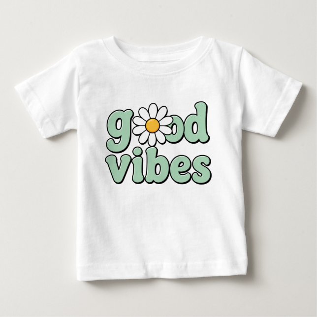 Retro Good Vibes Daisy Blomma Barn T-Shirt (Framsida)