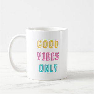 Retro Good Vibes Endast färgstark typografi Kaffemugg