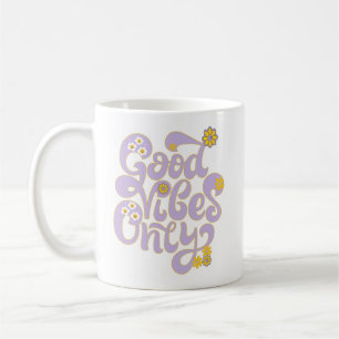 Retro Good Vibes endast Gult för Lila av Daisy Kaffemugg