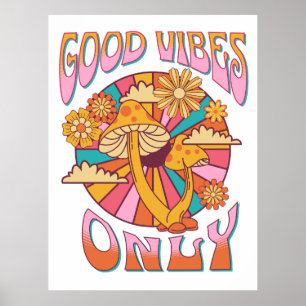 Retro Good Vibes Endast svamp Poster