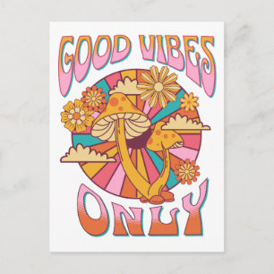 Retro Good Vibes Endast svamp Vykort