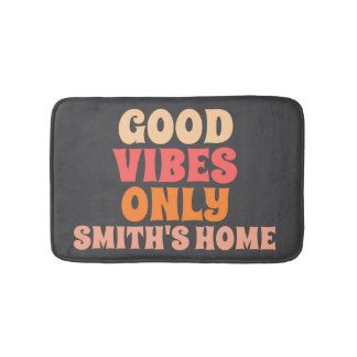 Retro Good Vibes Only Anpassa Namn Badrumsmatta