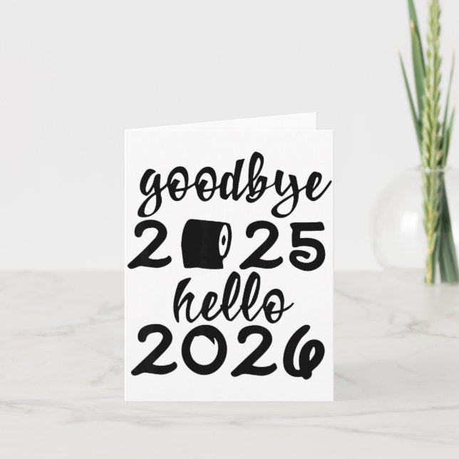 Retro Goodbye 2025 Hello 2026 Happy New Year Party Kort (Framsida)