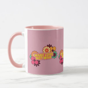 Retro Gör inte Kärlek Krig Mugg