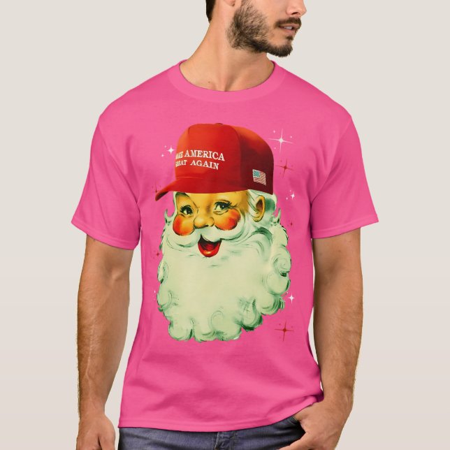 Retro Gör julen Underbar igen Trump jul M T Shirt (Framsida)
