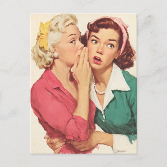 Retro Gossip and Glamour Secrets Vykort (Framsida)