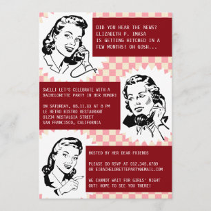 Retro Gossip Gals Bachelorette-partiets inbjudning Inbjudningar