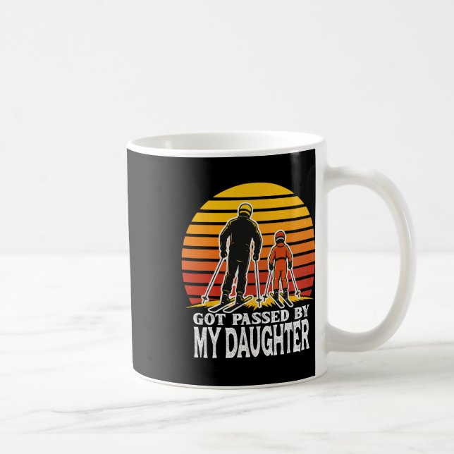Retro Got Ped By My Daughter Funny Skiing Design  Kaffemugg (Höger)