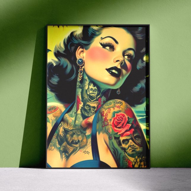 Retro Goth Pinup Poster (Skapare uppladdad)