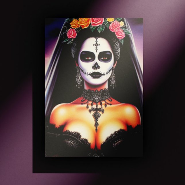 Retro Goth Spansk Pin-up Vykort (Skapare uppladdad)
