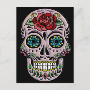 Retro Goth Sugar Skull Vykort