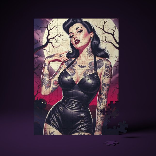 Retro Gothic Girl Pussel (Skapare uppladdad)