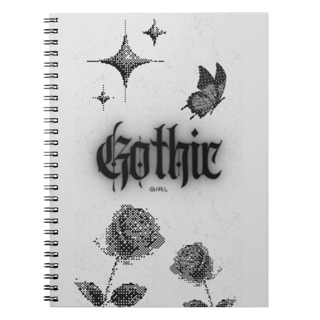 Retro Gothic Notebook - Mörk Aesthetic Journal Anteckningsbok (Framsidan)