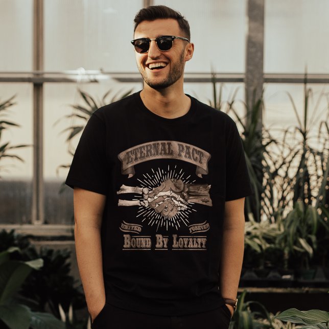 Retro Gothic Skeleton Zombie Handskaktypografi T Shirt (Skapare uppladdad)