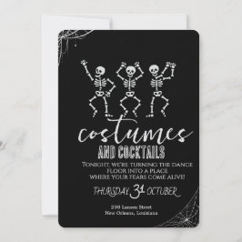 Retro Gothic Skull Dance Halloween Party Inbjudningar