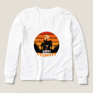 Retro Gott Halloween Spökhus Vintage Solnedgång T Shirt