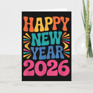 Retro Gott Nytt År 2026 Kort
