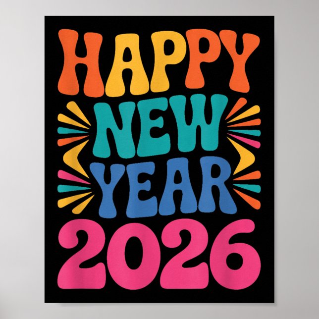 Retro Gott Nytt År 2026  Poster (Framsidan)