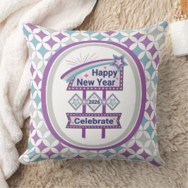 Retro Gott nytt år-tecken - Firande Marquee Kudde