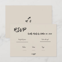 Retro Grå Handskriven Klotter Bröllops RSVP