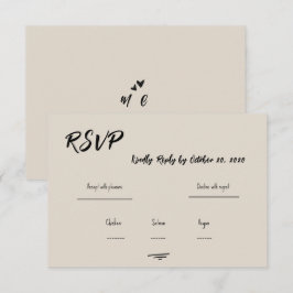 Retro Grå Handskriven Klotter Bröllops RSVP OSA Kort