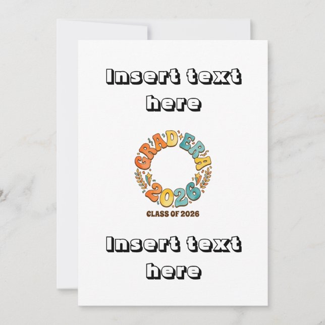 Retro Grad Class of 2026 Groovy Graduation Party Inbjudningar (Framsida)