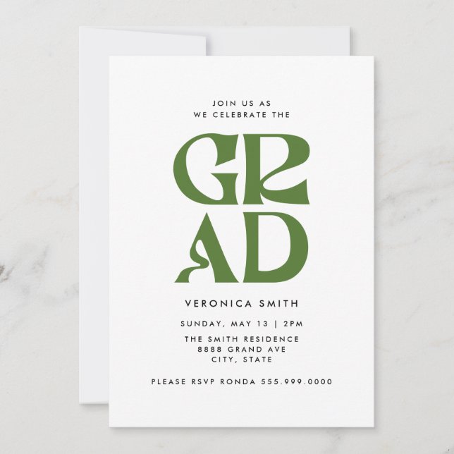 Retro Grad Examen Invitation Inbjudningar (Framsida)