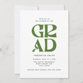 Retro Grad Examen Invitation Inbjudningar