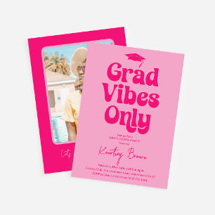Retro Grad Vibes Endast Examenfest Inbjudningar