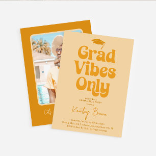 Retro Grad Vibes Endast Examenfest Inbjudningar