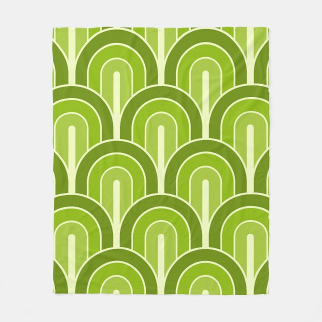 Retro Gradated Geometric Fläkt Mönster Fleecefilt (Framsidan)