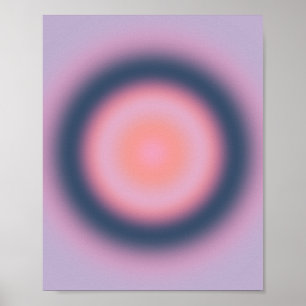 Retro Gradient Lavender Lila Lilac Abstrakt Aura Poster