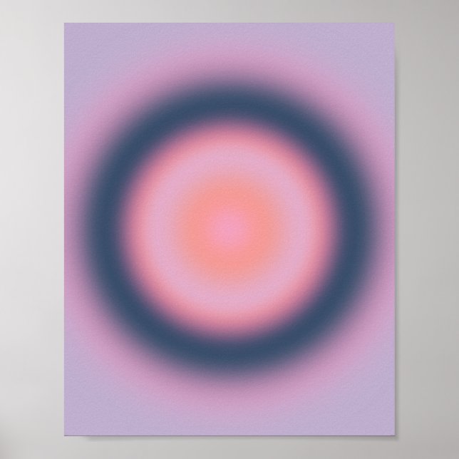 Retro Gradient Lavender Lila Lilac Abstrakt Aura Poster (Framsidan)