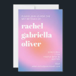 Retro Gradient Rosa Lavender Lila Bat mitzvah Inbjudningar<br><div class="desc">Bat mitzvah inbjudan till trendig Retro Gradient Rosa och Lavender Lila</div>