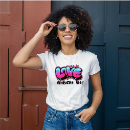 Retro Graffiti Kärlek erövrar alla T Shirt