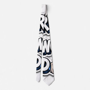 Retro graffiti ordet Angelwing 3-D typografi halsb Slips