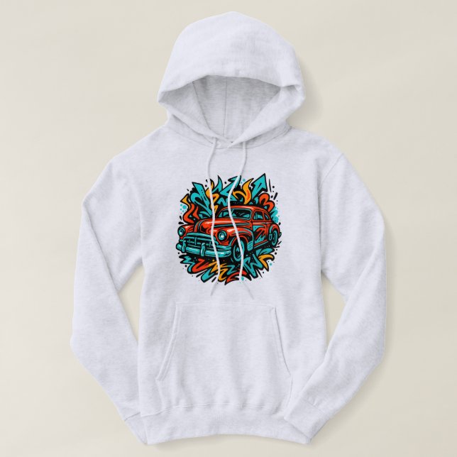 Retro Graffiti-vibbar Hoodie (Design framsida)