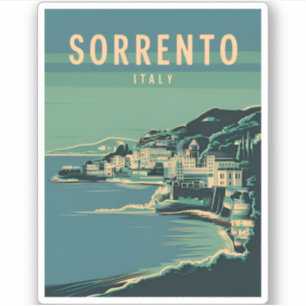 Retro-grafik för Italien Vintage resor Sorrento Klistermärken