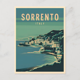 Retro-grafik för Italien Vintage resor Sorrento Vykort