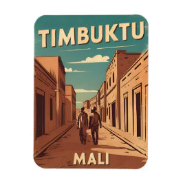 Retro-grafik för vintage resor Timbuktu Mali-Afrik Magnet