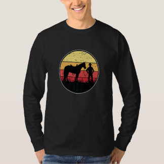 Retro Grafisk Hästälskare Ryttare Hästar T Shirt