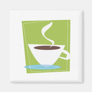 Retro grafisk kaffekopp för 50-tal magnet