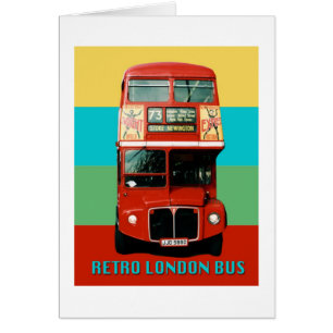 Retro grafisk London buss Hälsningskort