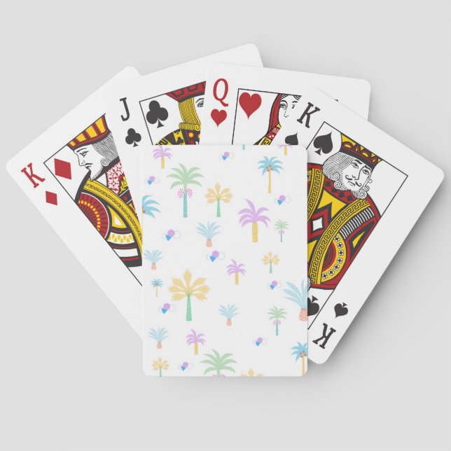 Retro grafiska palmer  casinokort (Baksidan)
