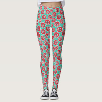 Retro grafiskt designmönster leggings